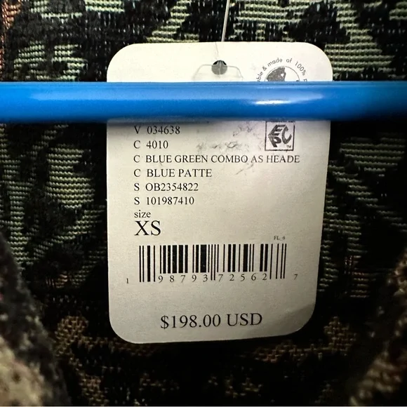 Free People We The Free Tapestry Fog Jacquard Shirt Jacket XS Boho Oversized - Picture 7 of 12